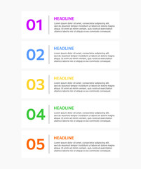 Business infographic timeline with 5 steps option. Business infographic template. Presentation infographics template with timeline process. Infographic timeline process.	