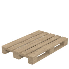 3d rendering illustration of a wooden Euro pallet skid