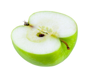 Half green apple isolated on transparent png