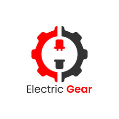 Electric gear logo vector icon illustration