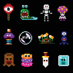 Naklejka premium Editable Vector Illustration of Monster Collection. Good for sticker, icon, clip art, ppt, game, education, etc
