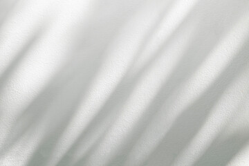 Abstract leaves shadow and light blurred background with light bokeh, natural leaves tree branch on white wall. Shadow overlay effect for foliage mockup