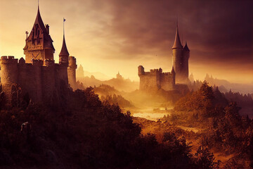 sunset over the castle © Lily