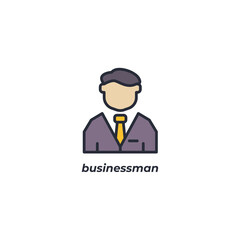 Fototapeta na wymiar Vector sign businessman symbol is isolated on a white background. icon color editable.