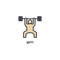 Vector sign gym symbol is isolated on a white background. icon color editable.