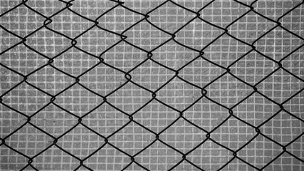 gray background, in the photo a metal mesh on a gray background