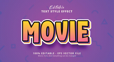 Movie Text Style Effect, Editable Text Effect