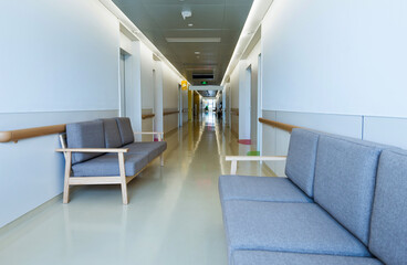 Waiting place in the hallway of hospital
