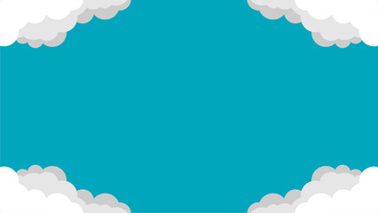 blue sky with clouds frame vector image