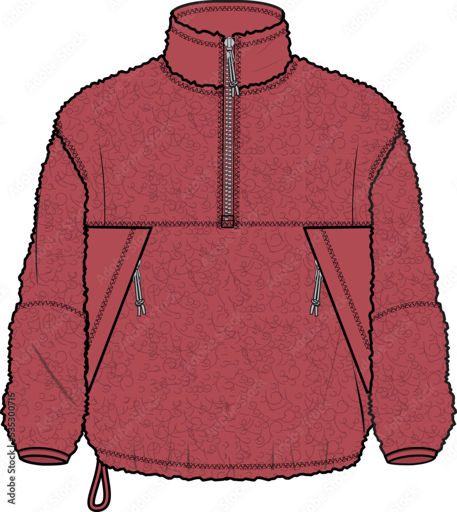 Poster KID WEAR FUR FLEECE JACKET VECTOR