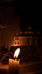 candle and electrical switches, electricity cut-off	