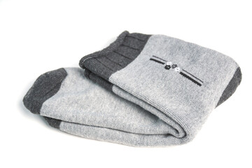 Men's warm insulated socks on white