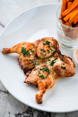 fried partridge with sweet potato