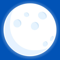 An image of a shining moon against a blue sky