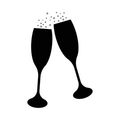 Two Glasses of Champagne Silhouette