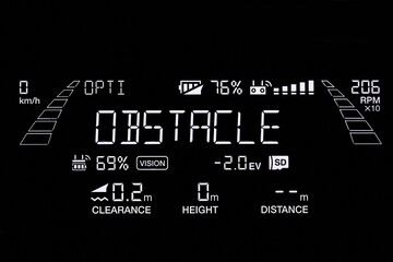Drone controller display data screen, obstacle aviodance