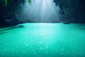 blue lagoon in the jungle 