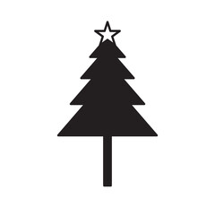 Christmas Tree Icon Vector Illustration Flat Design, Christmas Pine Tree Icon Vector Style 