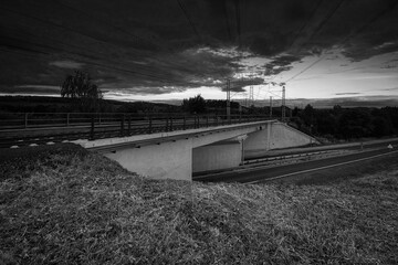 Kadan, Czechia - July 09, 2022: old railway viaduct