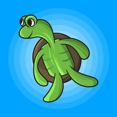 Cute turtle floating