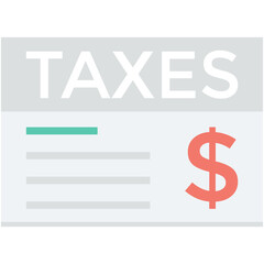 Taxes Colored Vector Icon