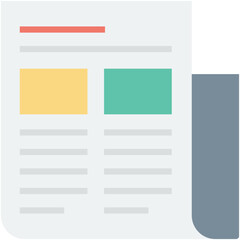 Newspaper Colored Vector Icon