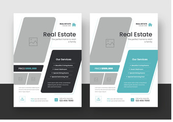 Creative Real estate Flyer Design Template, home for sale, house sale,