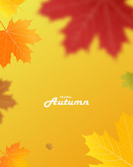 Autumn falling leaves background Vector template. Leaf vector