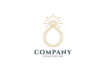 Diamond ring, jewelry store and fashion logo