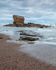Charlies Garden. Rock Pillar in Colywell Bay, Seaton Sluice on the coast of Northumberland,...