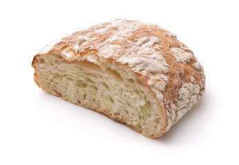 Half of fresh homemade ciabatta loaf