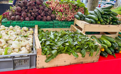 Fresh farmers market organic vegetables produce