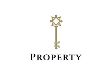 Luxury key logo for property or real estate business