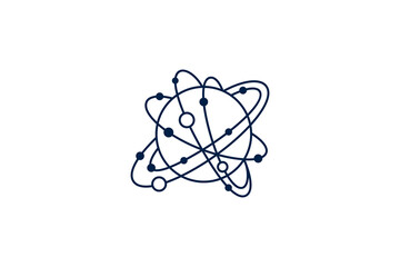 Planet orbit logo with line design style