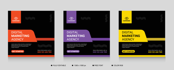 Digital Business Marketing Agency Social Media Post Template