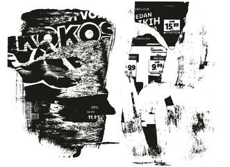 Ripped & Torn Paper Background Mix Grunge Punk Style High Detail Abstract Vector Background Mix Set 