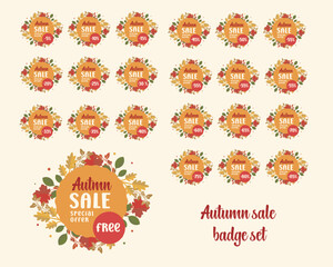 Autumn Sales Vector Badge