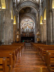 Fototapeta premium inside the romanesque cathedral of Jaca, Huesca, Aragon, Spain