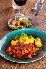 goulash on wood