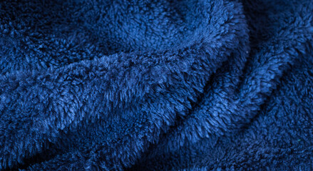 blue cotton fabric with visible details. background