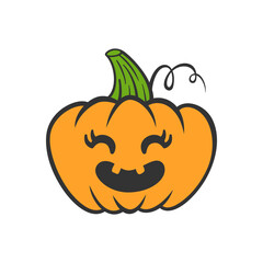 Halloween pumpkin with cute face. Jack o lantern