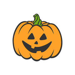 Halloween pumpkin with scary and funny face. Jack o lantern