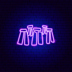 Stonehenge Neon Sign. Vector Illustration of Country National Promotion.