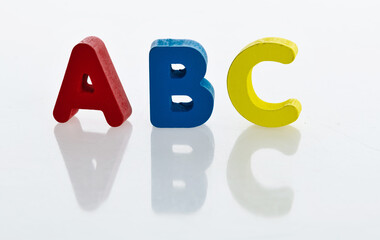 Letter ABC on white background