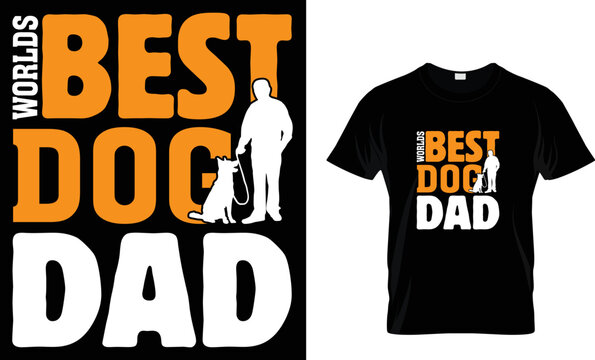 World's Best Dog Dad T Shirt Design Template