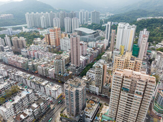 Fototapeta premium Top view of Hong Kong residential district