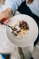 semolina porridge with pear