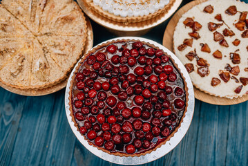 many pies on the table
