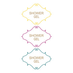 Shower Gel Ornamental Labels Set for Bio Shop