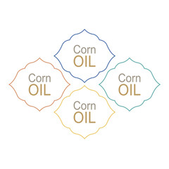 Corn Oil Labels Set for Bio Shop